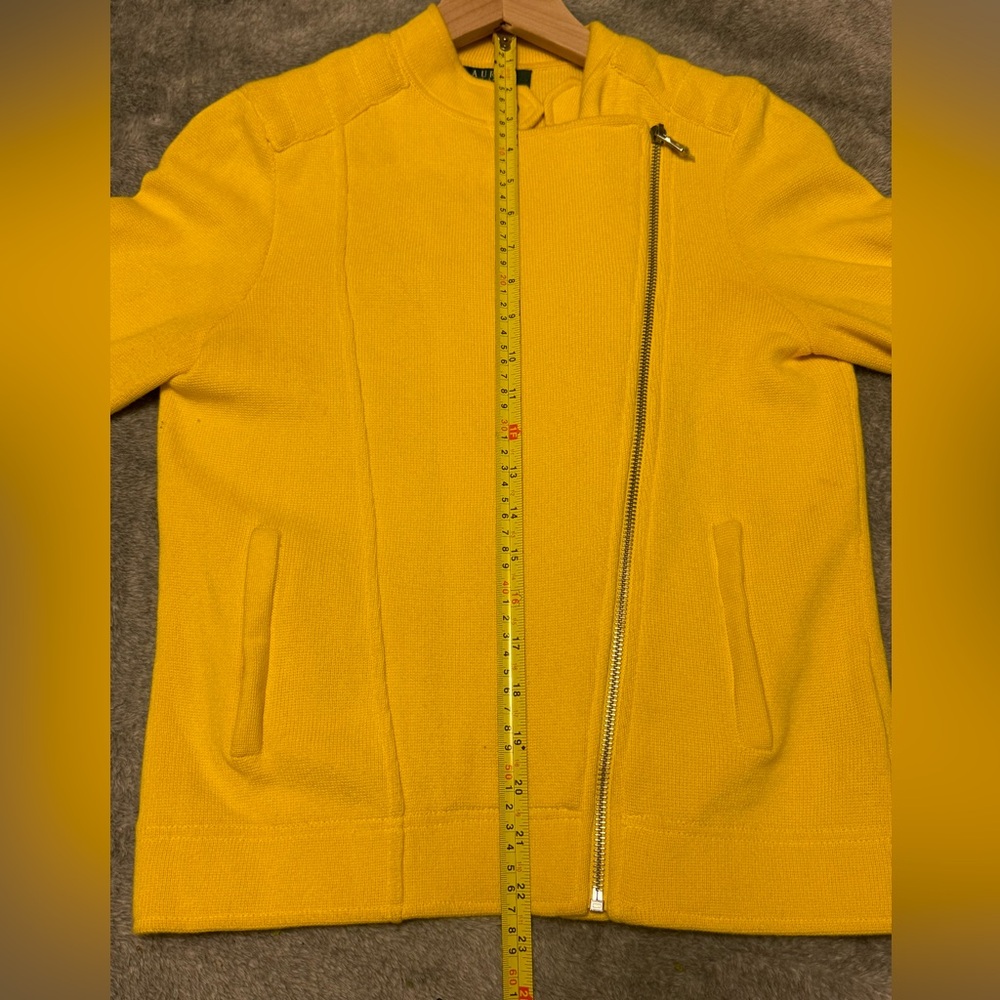 NWOT! Lauren Ralph Lauren Womens Petite
Moto Jacket Yellow SP - Picture 10 of 12